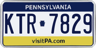 PA license plate KTR7829