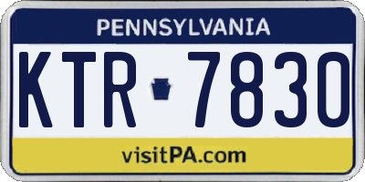 PA license plate KTR7830