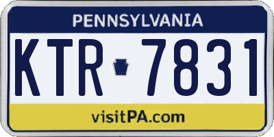 PA license plate KTR7831