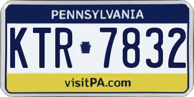PA license plate KTR7832