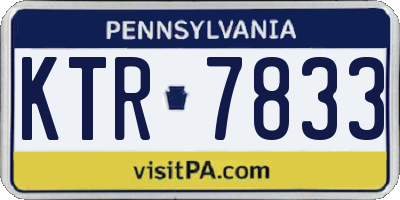 PA license plate KTR7833