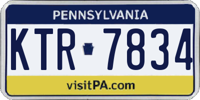 PA license plate KTR7834