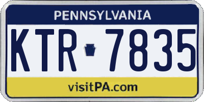 PA license plate KTR7835