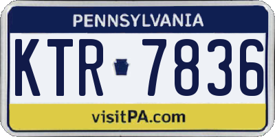 PA license plate KTR7836