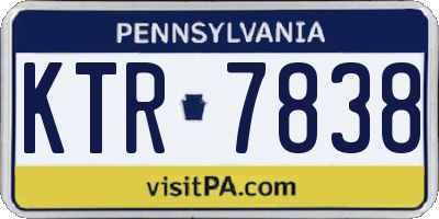 PA license plate KTR7838