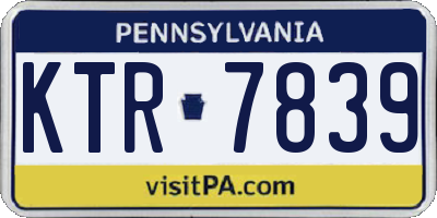 PA license plate KTR7839