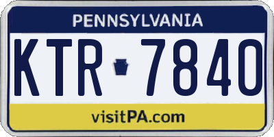 PA license plate KTR7840