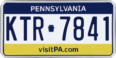 PA license plate KTR7841