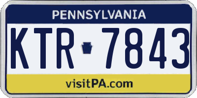 PA license plate KTR7843