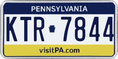 PA license plate KTR7844