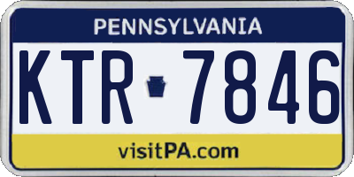 PA license plate KTR7846
