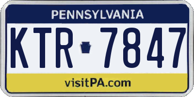 PA license plate KTR7847