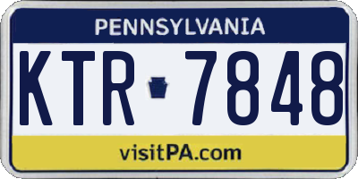 PA license plate KTR7848