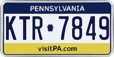 PA license plate KTR7849