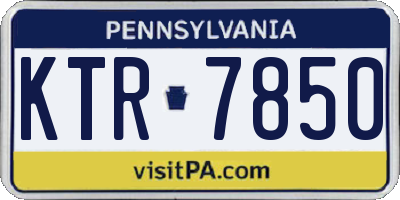 PA license plate KTR7850