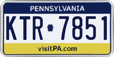 PA license plate KTR7851