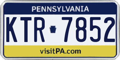 PA license plate KTR7852