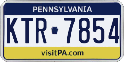 PA license plate KTR7854