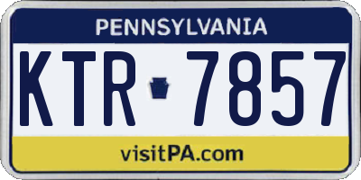 PA license plate KTR7857