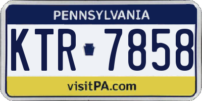 PA license plate KTR7858