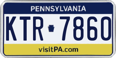 PA license plate KTR7860