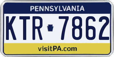 PA license plate KTR7862