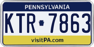PA license plate KTR7863