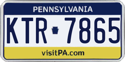 PA license plate KTR7865