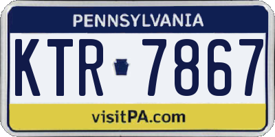PA license plate KTR7867