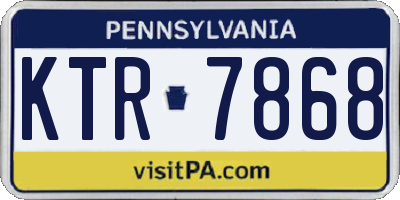 PA license plate KTR7868