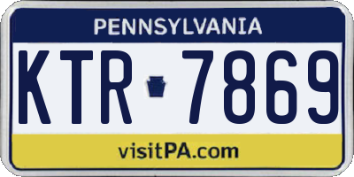 PA license plate KTR7869