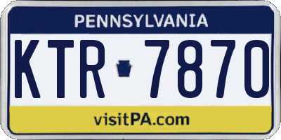 PA license plate KTR7870