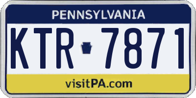 PA license plate KTR7871