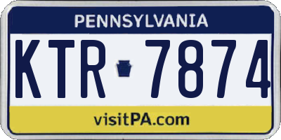 PA license plate KTR7874