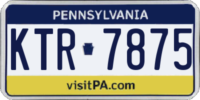 PA license plate KTR7875