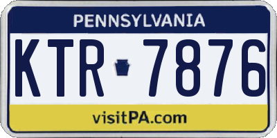 PA license plate KTR7876