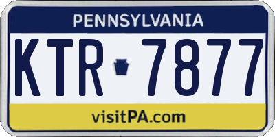 PA license plate KTR7877