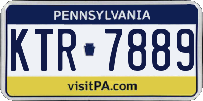 PA license plate KTR7889