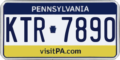 PA license plate KTR7890
