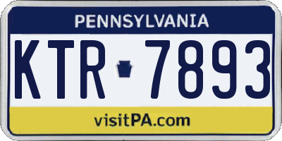 PA license plate KTR7893
