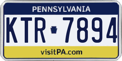 PA license plate KTR7894