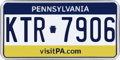 PA license plate KTR7906