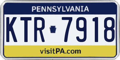 PA license plate KTR7918