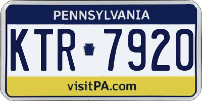 PA license plate KTR7920
