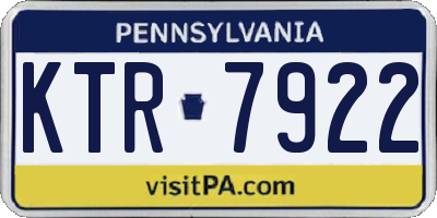 PA license plate KTR7922