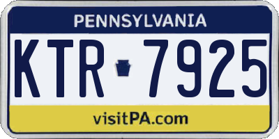 PA license plate KTR7925