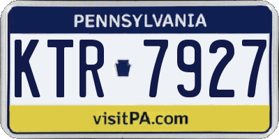 PA license plate KTR7927