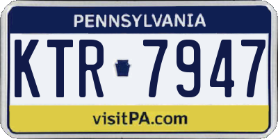 PA license plate KTR7947