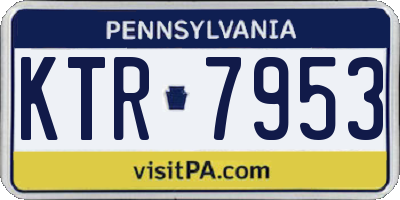 PA license plate KTR7953