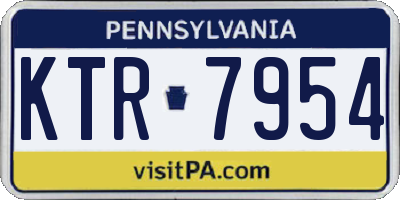 PA license plate KTR7954